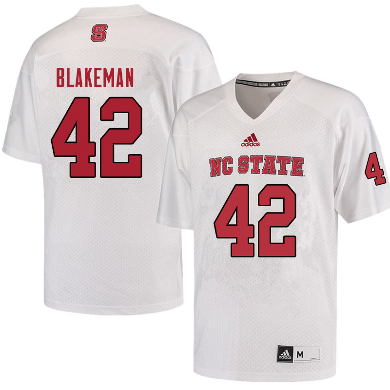 Men #42 Danny Blakeman NC State Wolfpack College Football Jerseys Sale-Red - Click Image to Close